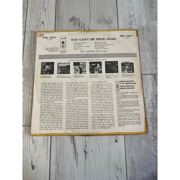 Ken Griffin "You Cant Be True Dear" Vinyl Record PRL 5057 Vintage Album - Picture 5 of 5